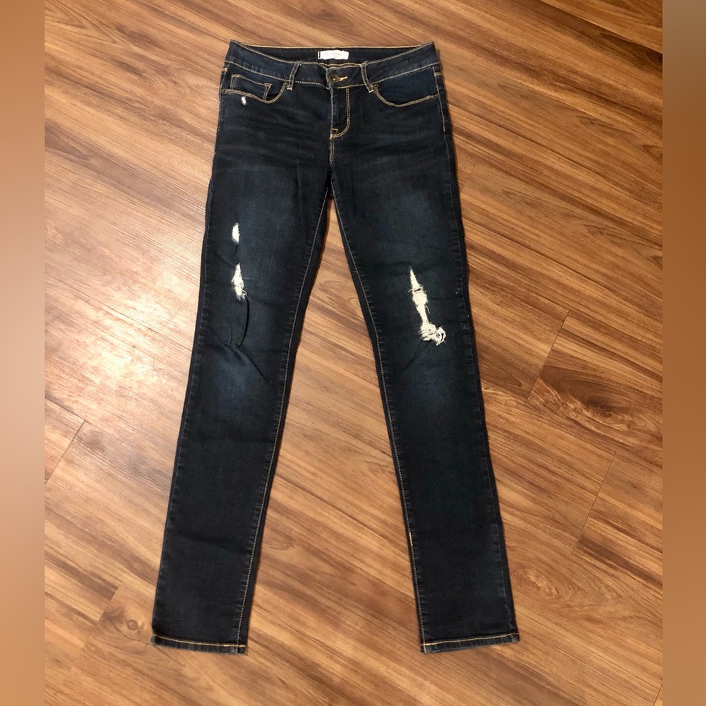 PacSun Bullhead Black Distressed Dark Denim Skinny Jeans